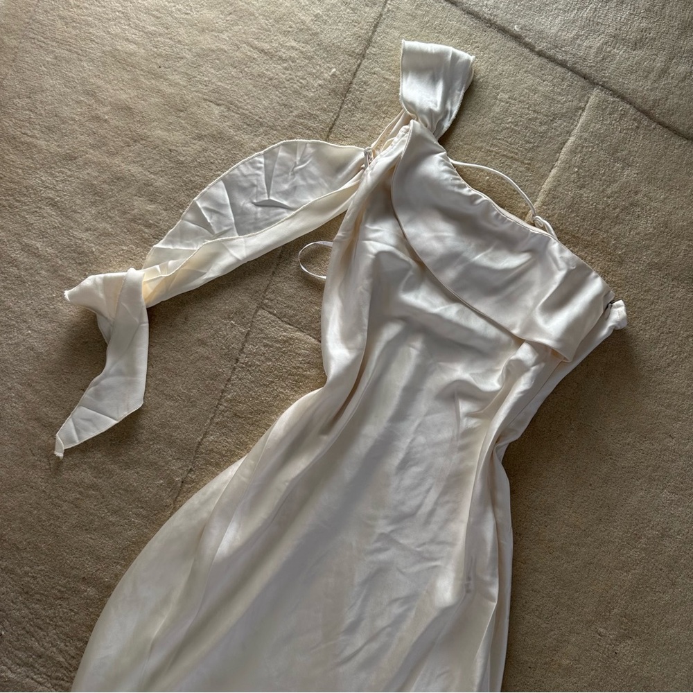 Lulu's One Shoulder White Dress - Picture 2 of 4